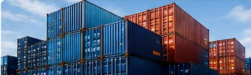 Containers apilados para transporte internacional